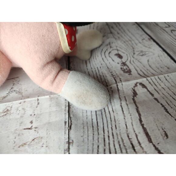 Vintage Pink Baby Minnie Mouse Crawling Plush Stuffed Animal With Bib READ - Picture 5 of 9
